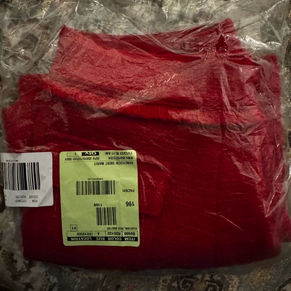 NWT J Crew Patch Pocket mini skirt in maritime tweed (red) - Picture 4 of 4